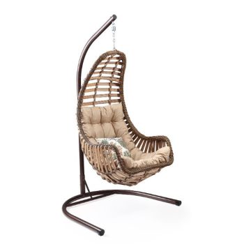 Datca függő hintafotel világos barna,párnával