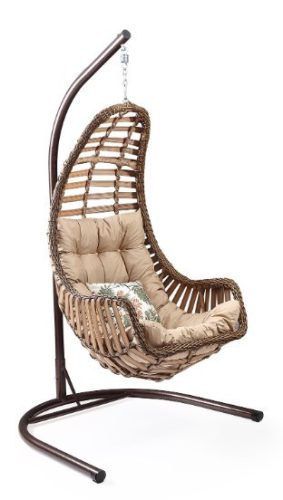 Datca függő hintafotel világos barna,párnával