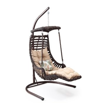 Alacati Plus lábtartós hintafotel barna,párnával