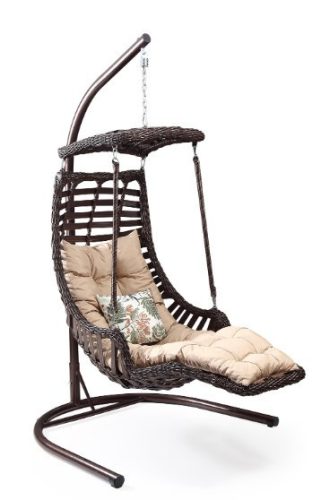 Alacati Plus lábtartós hintafotel barna,párnával