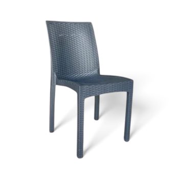 Barel rattan hatású műanyag kerti szék antracit szürke