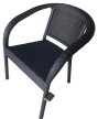 Bamboo rattan hatású karfás műanyag kerti szék antracit szürke