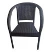Bamboo rattan hatású karfás műanyag kerti szék antracit szürke