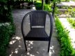 Bamboo rattan hatású karfás műanyag kerti szék antracit szürke