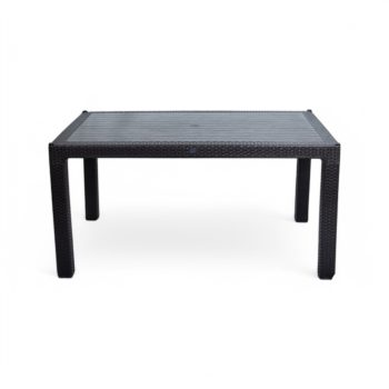   Műanyag rattan hatású kerti asztal antracit szürke 150 x 90 cm