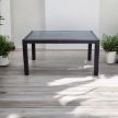 Műanyag rattan hatású kerti asztal antracit szürke 150 x 90 cm