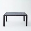 Műanyag rattan hatású kerti asztal antracit szürke 150 x 90 cm