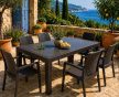 Műanyag rattan hatású kerti asztal barna 150 x 90 cm