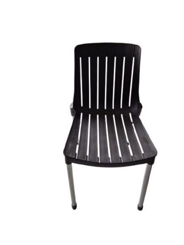 Fémvázas kerti karfa nélküli szék antracit szürke