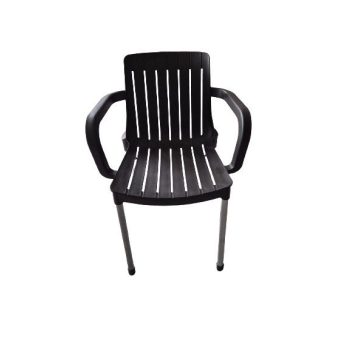 Fémvázas kerti karfás szék antracit szürke