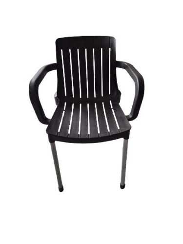 Fémvázas kerti karfás szék antracit szürke