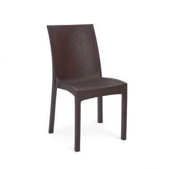 Barel rattan hatású műanyag kerti szék barna