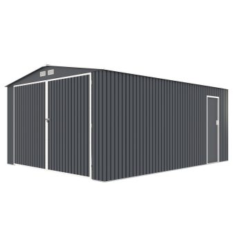 Kültéri fém kerti tároló ház szürke S1004B