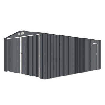 Kültéri fém kerti tároló ház szürke S1004C