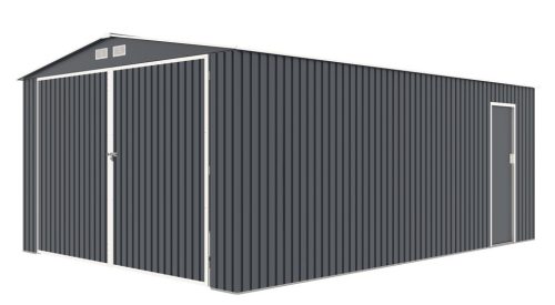 Kültéri fém kerti tároló ház szürke S1004C