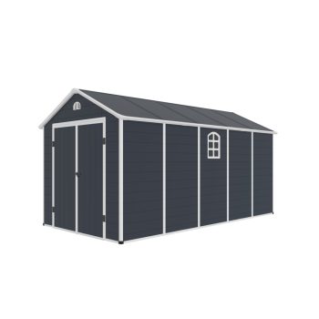   Ave J 8x15 műanyag kültéri kerti ház sötét szürke - fehér