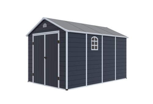 Ave I 8x12 műanyag kültéri kerti ház sötét szürke - fehér