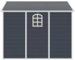 Ave H 8x9 műanyag kültéri kerti ház sötét szürke - fehér