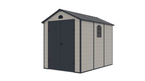 Ave E 6x9 műanyag kültéri kerti ház sötét szürke - fehér