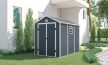 Ave E 6x9 műanyag kültéri kerti ház sötét szürke - fehér
