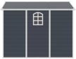 Ave E 6x9 műanyag kültéri kerti ház sötét szürke - fehér