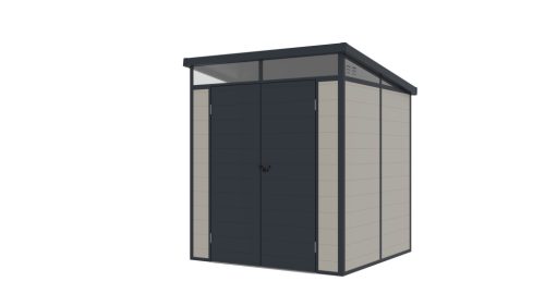 Toya A műanyag kültéri kerti ház szürke - fehér