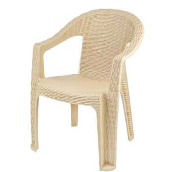   Behram rattan hatású karfás műanyag kerti szék cappuccino