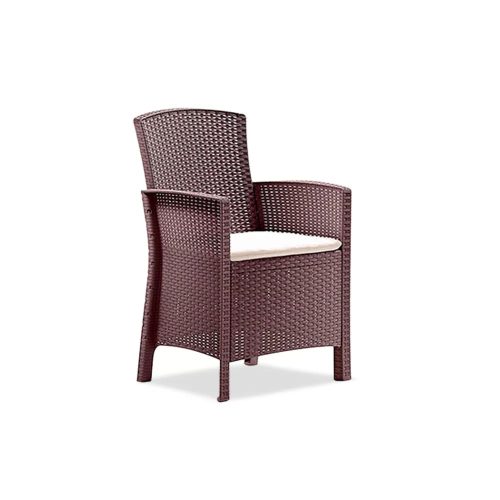 Lima műanyag kerti karfás szék barna