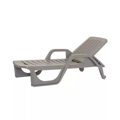 Miami műanyag kerti napozóágy cappuccino