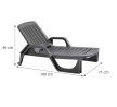 Miami műanyag kerti napozóágy grafit szürke
