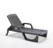 Miami műanyag kerti napozóágy grafit szürke