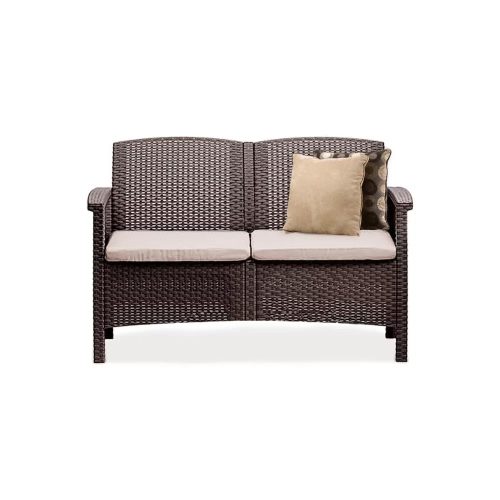 Venus kétszemélyes műanyag kerti kanapé barna