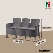 Lima háromszemélyes műanyag kerti kanapé grafit szürke