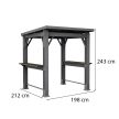 Grill Gazebo műanyag kerti grill pavilon pulttal és tetővel grafit szürke