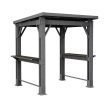 Grill Gazebo műanyag kerti grill pavilon pulttal és tetővel grafit szürke