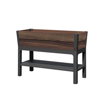   Deco elevated műanyag kerti virágláda alsó polccal dió 110L