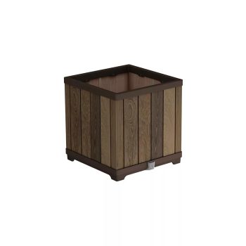 Deco szögletes műanyag kerti virágláda dió 61L