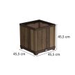 Deco szögletes műanyag kerti virágláda dió 61L