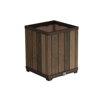   Deco szögletes magasított műanyag kerti virágláda dió 74L