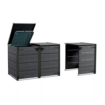   Hide away műanyag kerti kültéri szemetes tároló kiegészítő elem szürke 240L