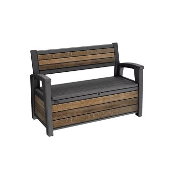 Decocoat műanyag kerti pad 227 literes tárolóval dió