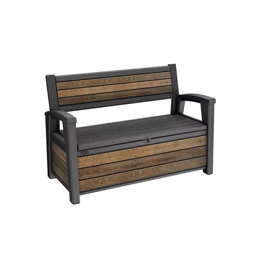 Decocoat műanyag kerti pad 227 literes tárolóval dió