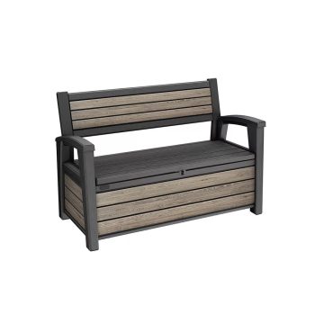 Decocoat műanyag kerti pad 227 literes tárolóval kőris