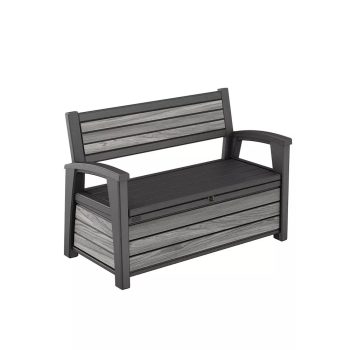   Decocoat műanyag kerti pad 227 literes tárolóval vihar szürke