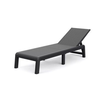   Mallorca műanyag kerti dönthető napozóágy grafit szürke