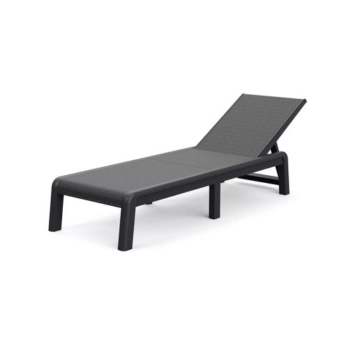 Mallorca műanyag kerti dönthető napozóágy grafit szürke