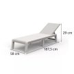 Mallorca műanyag kerti dönthető napozóágy fehér
