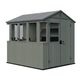 Potting Shed kültéri műanyag kerti tároló ház zöld