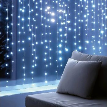 Beltéri DOT ledes fényfüggöny, hideg fehér, 1,2 x 3 m