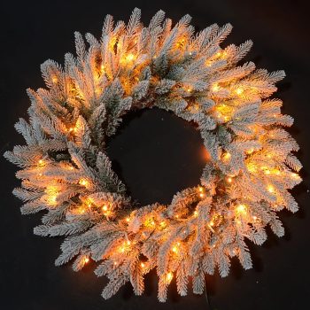 Frozen Lights koszorú 60 cm, meleg fehér